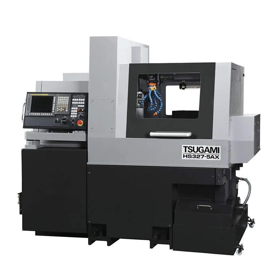 Macchina CNC TSUGAMI HS327-5AX utilizzata per lavorazioni di precisione.